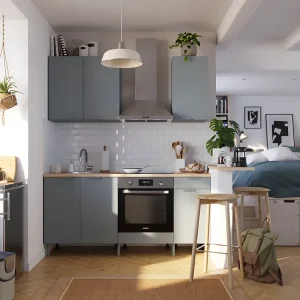 Cocina en kit Eleki gris 2 módulos altos + 3 bajos L.180 x H.217 x P.58 cm